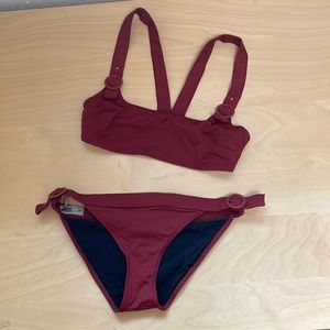 Solid & Striped Bikini Set